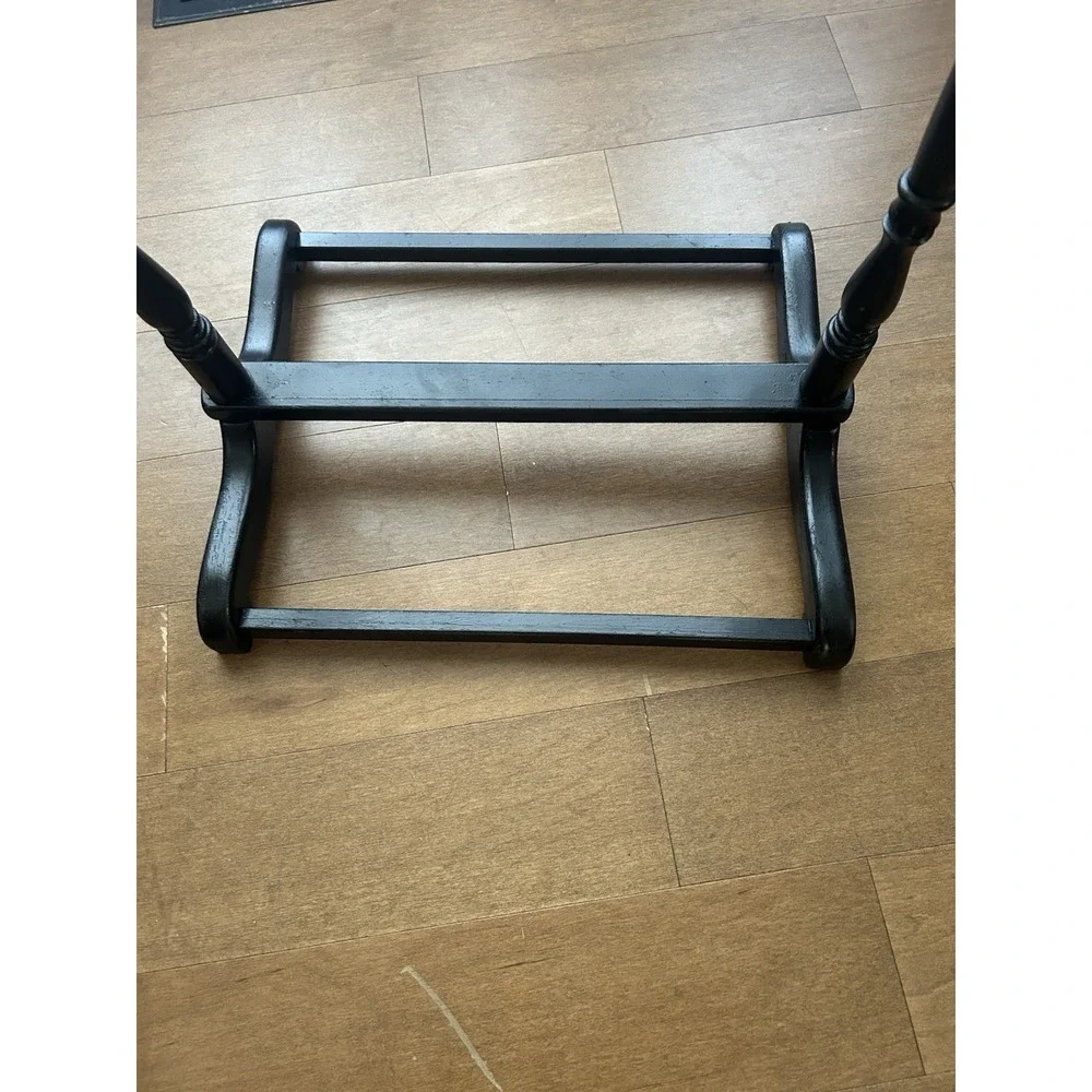 Freestanding Black Wooden Valet Stand